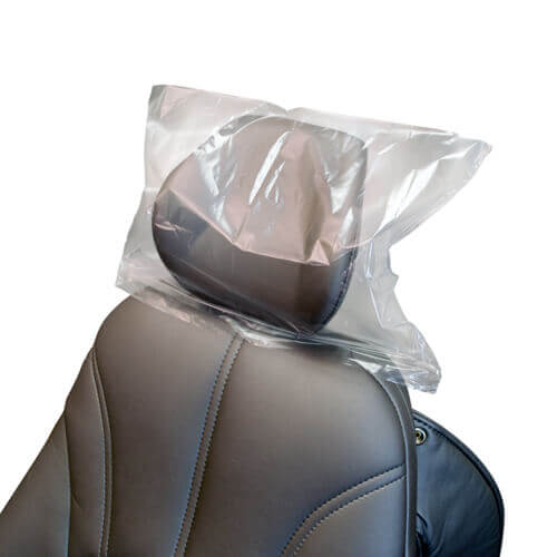 TIDI headrest covers 13" x 10" in clear poly
