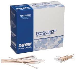 Mydent Defend Cotton Tip Applicators, 3" Dowel, 1000/box