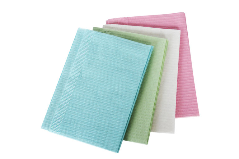 Medicom Dry-Back® Dental Bibs 2+1-Ply Aqua, 500/case